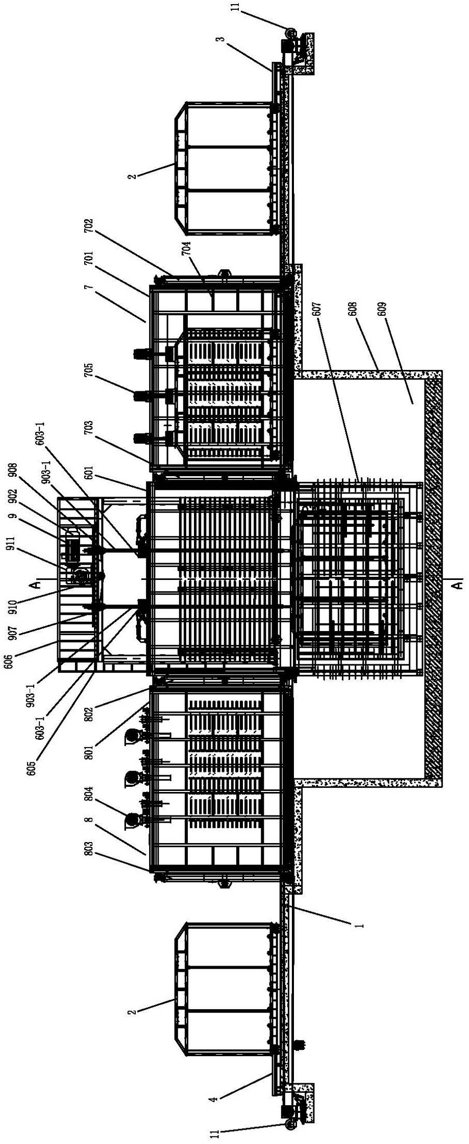 Track type multi-station chemical tempering furnace