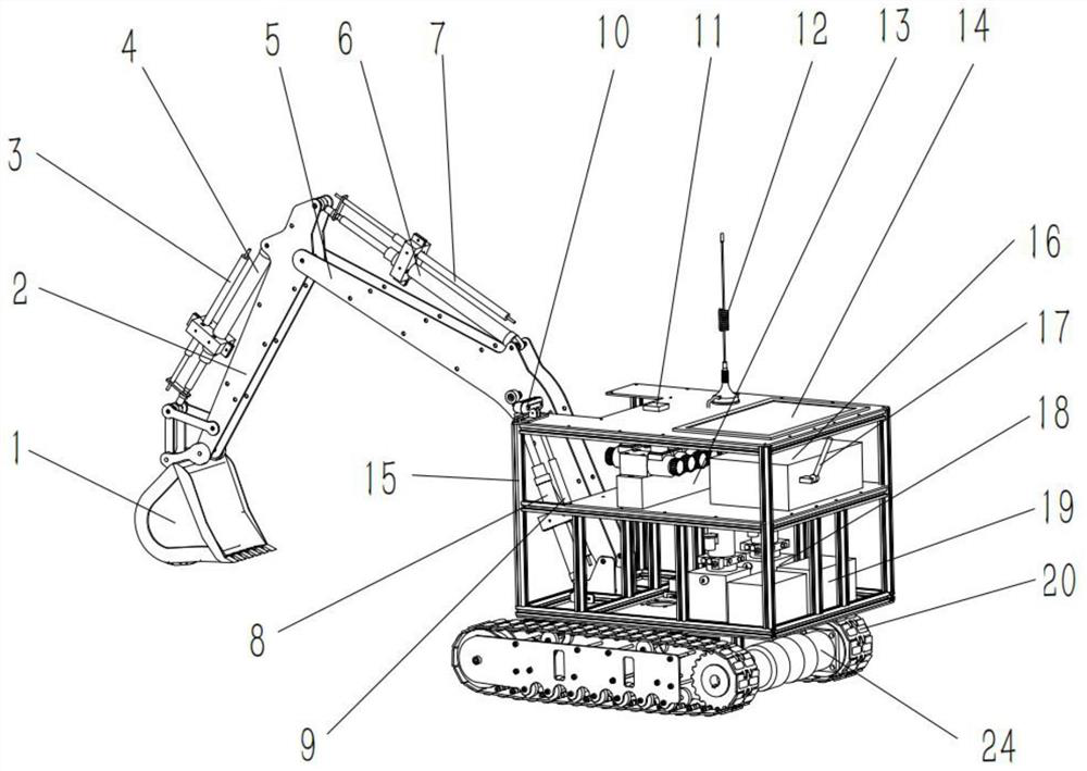 Intelligent excavation construction robot and working method
