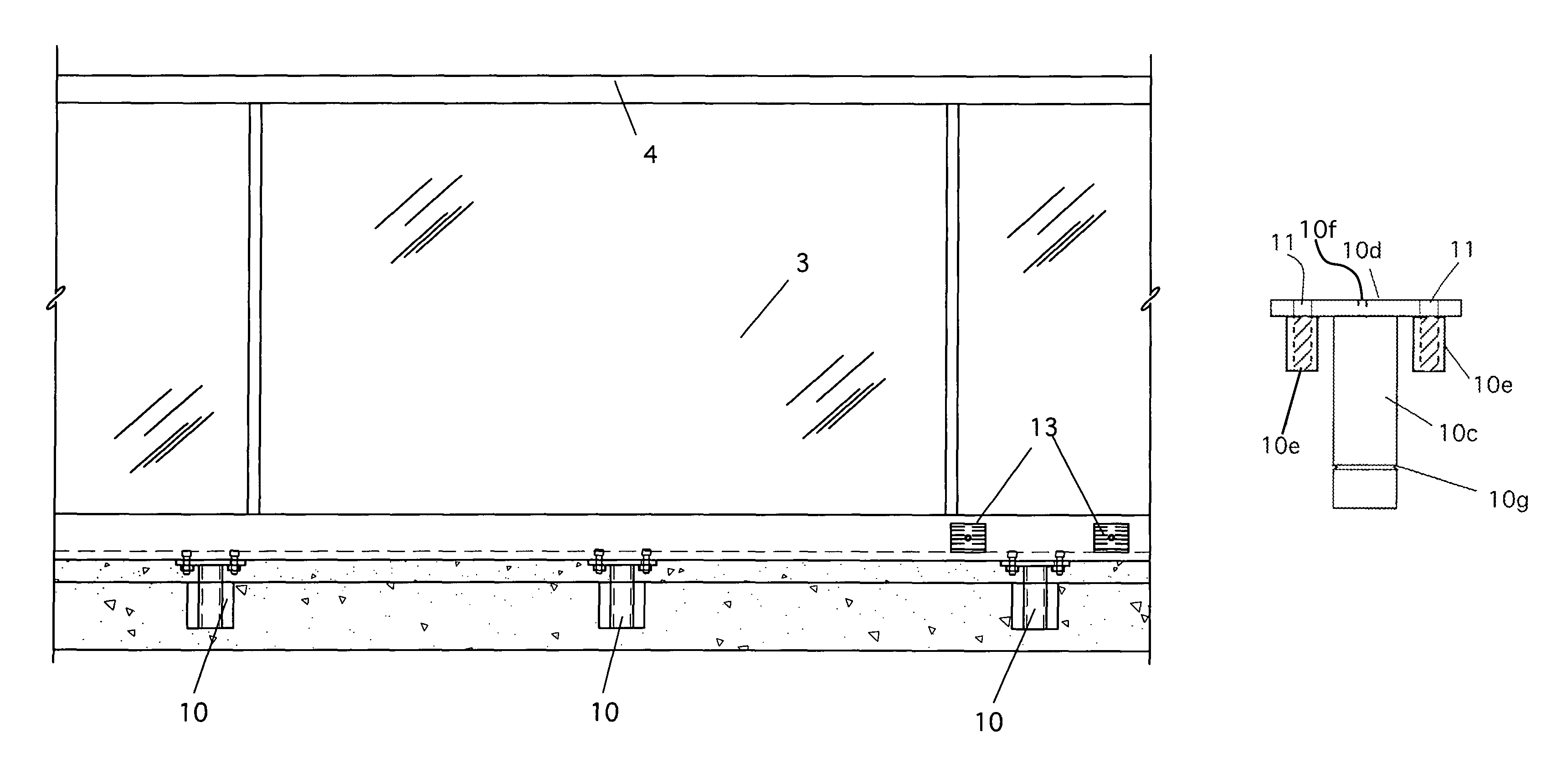 Stanchion base shoe support for railings