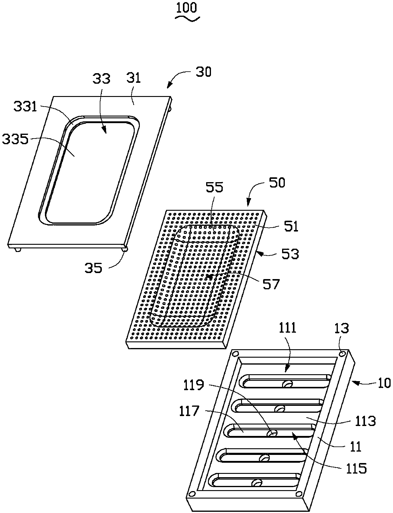 Curved glass moulding method and die adopted by the method