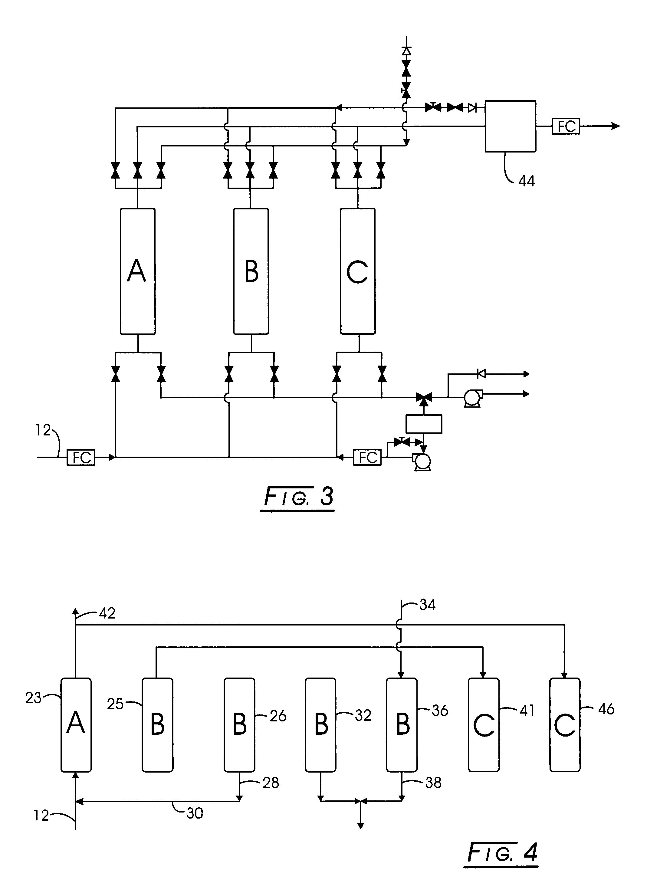 Multi-stage adsorption system for gas mixture sparation