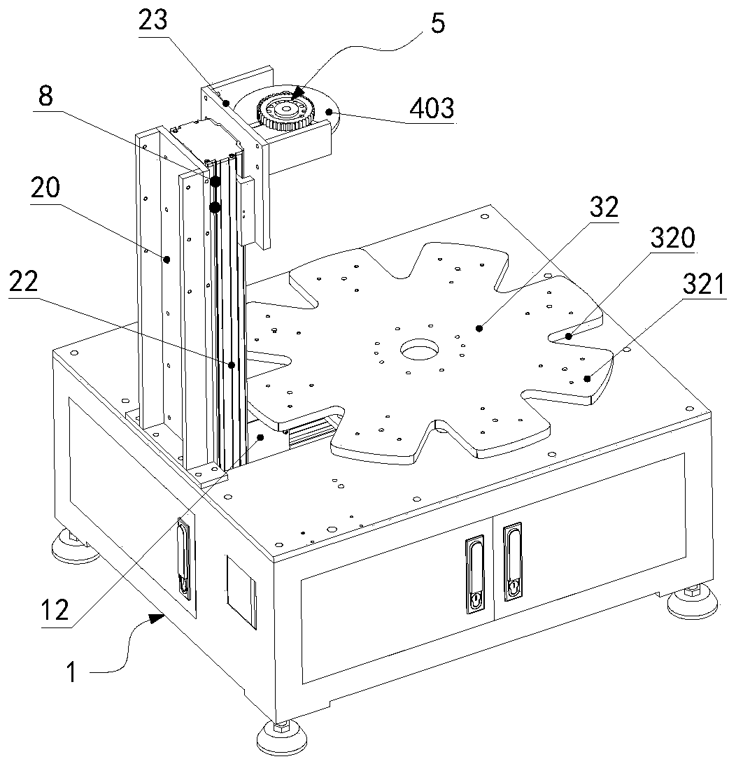 Automatic turntable stock bin for disc parts of low-bed equipment and control system thereof