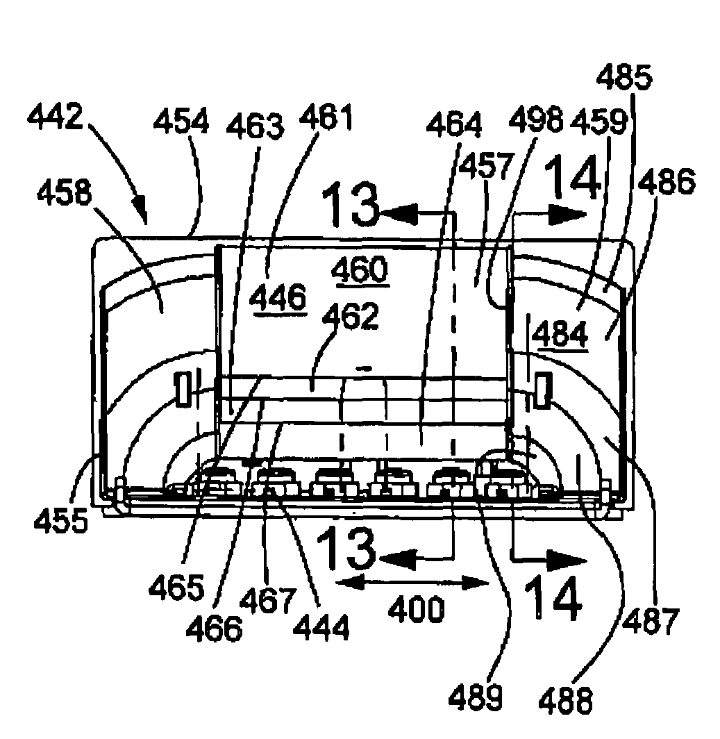 LED light assembly with reflector having segmented curve section
