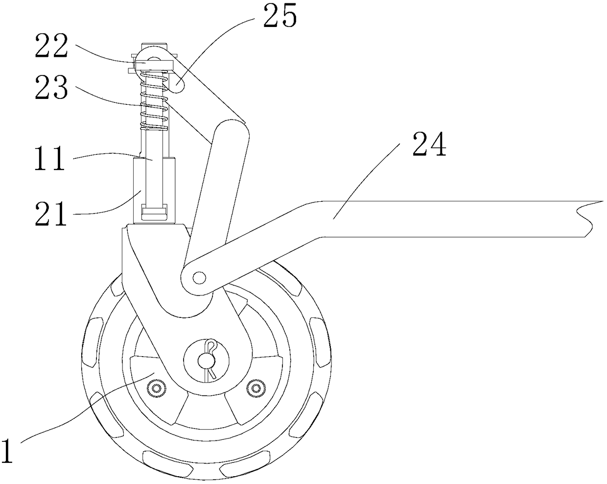 Universal wheel of height-regulating mechanism and walking equipment of universal wheel