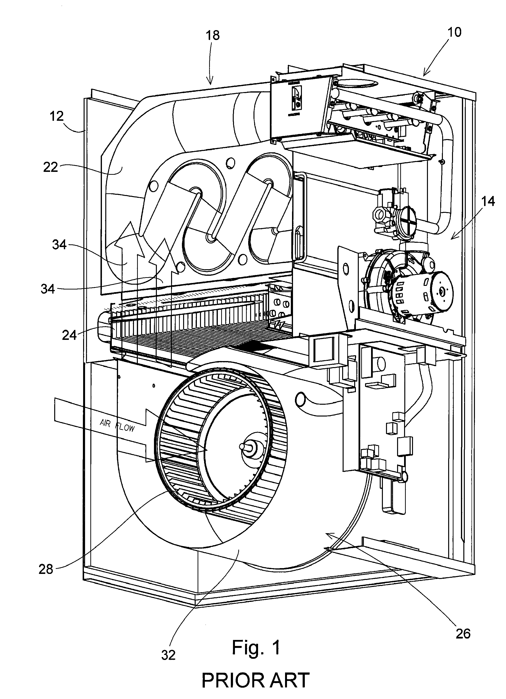 Furnace Air Handler Blower Housing with an Enlarged Air Outlet Opening