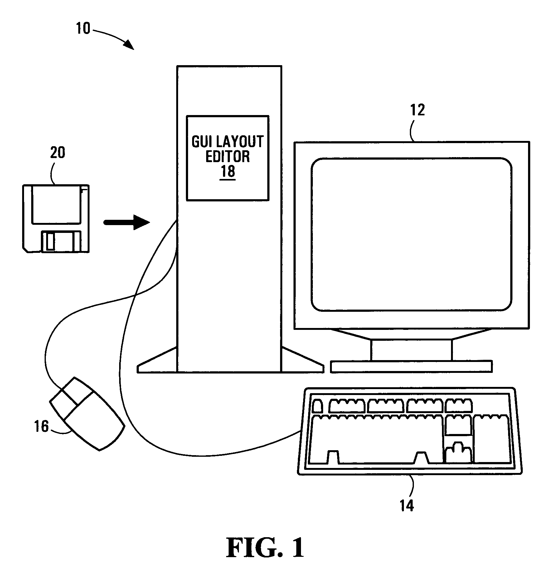 Display of enlarged visual container graphical user interface (GUI) components during GUI layout or design