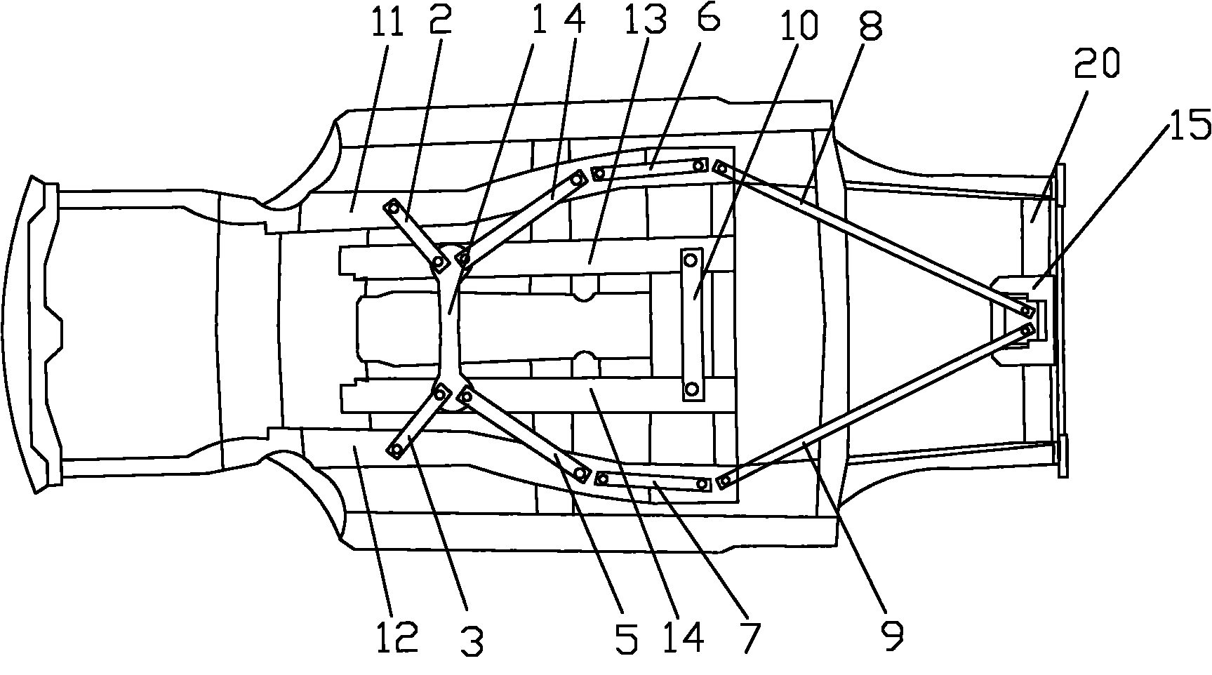 Automobile body structure on lower part of automobile with moveable top