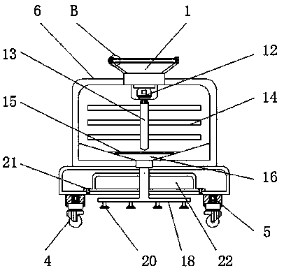 Fertilizer applying device allowing fertilizer to be mixed and convenient to move