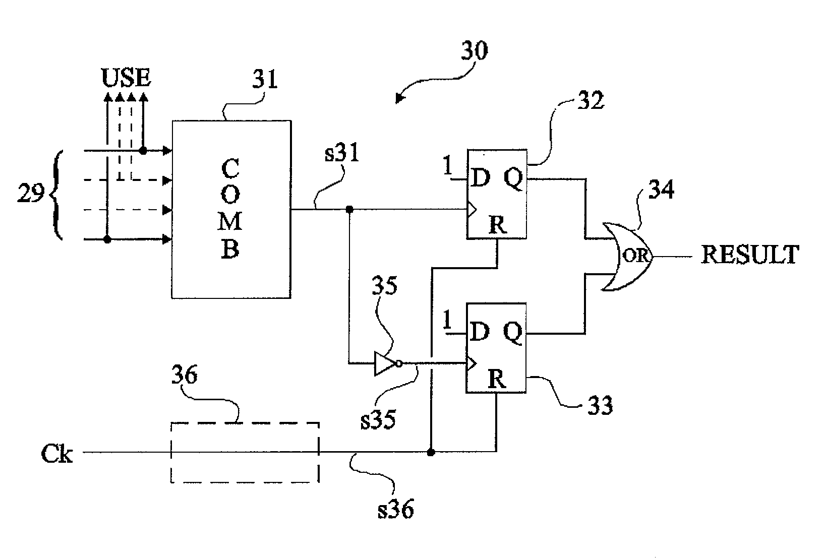Detection of a disturbance in the state of an electronic circuit flip-flop