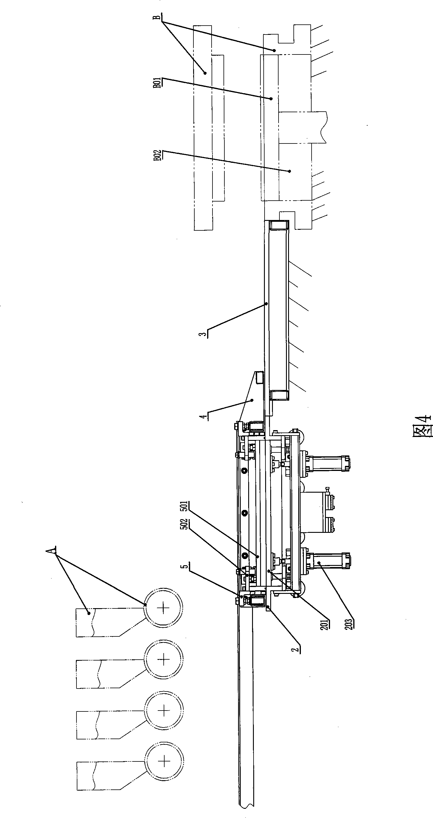 Ceramic tile cloth, prepressing and blank-pulling integrated mechanism