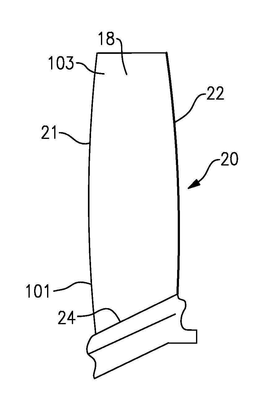 Hollow airfoil construction utilizing functionally graded materials