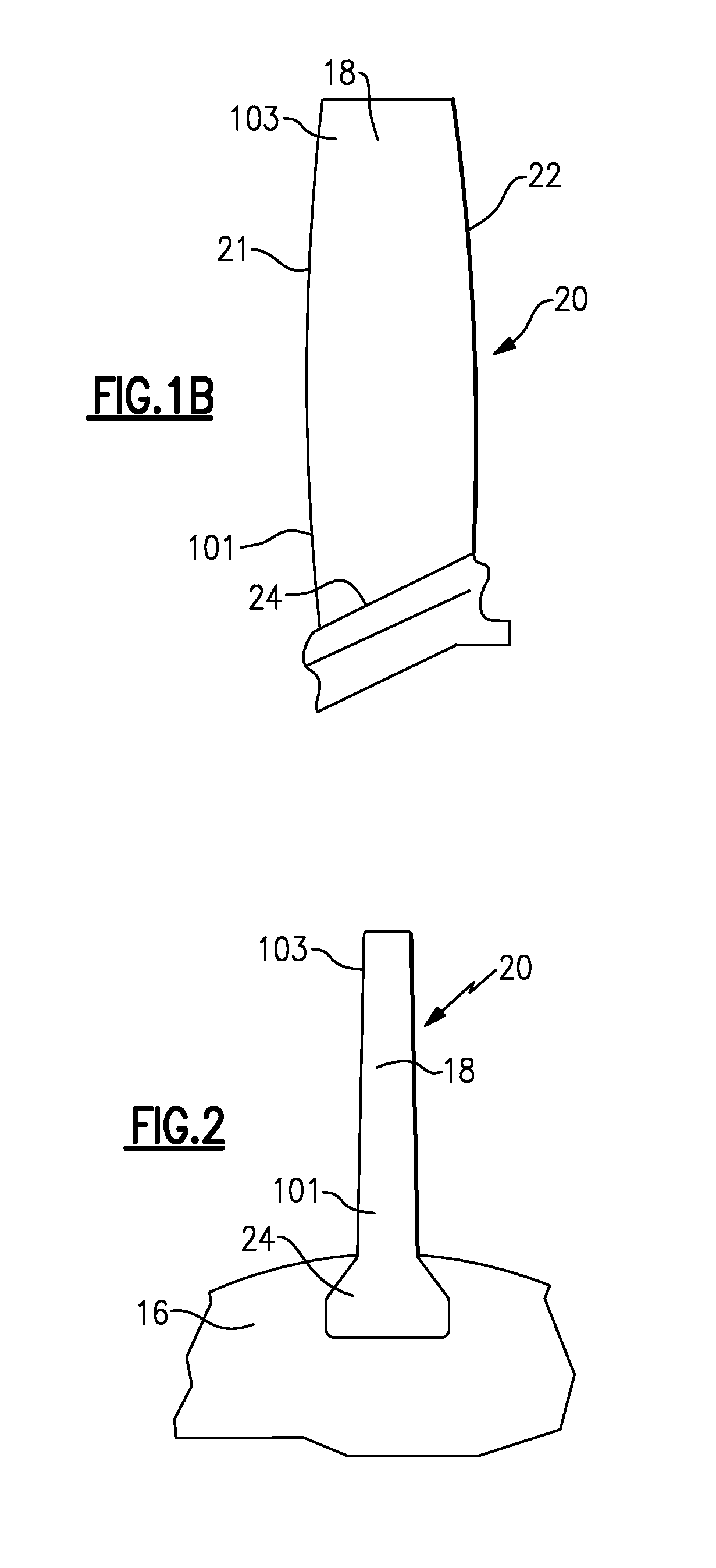 Hollow airfoil construction utilizing functionally graded materials