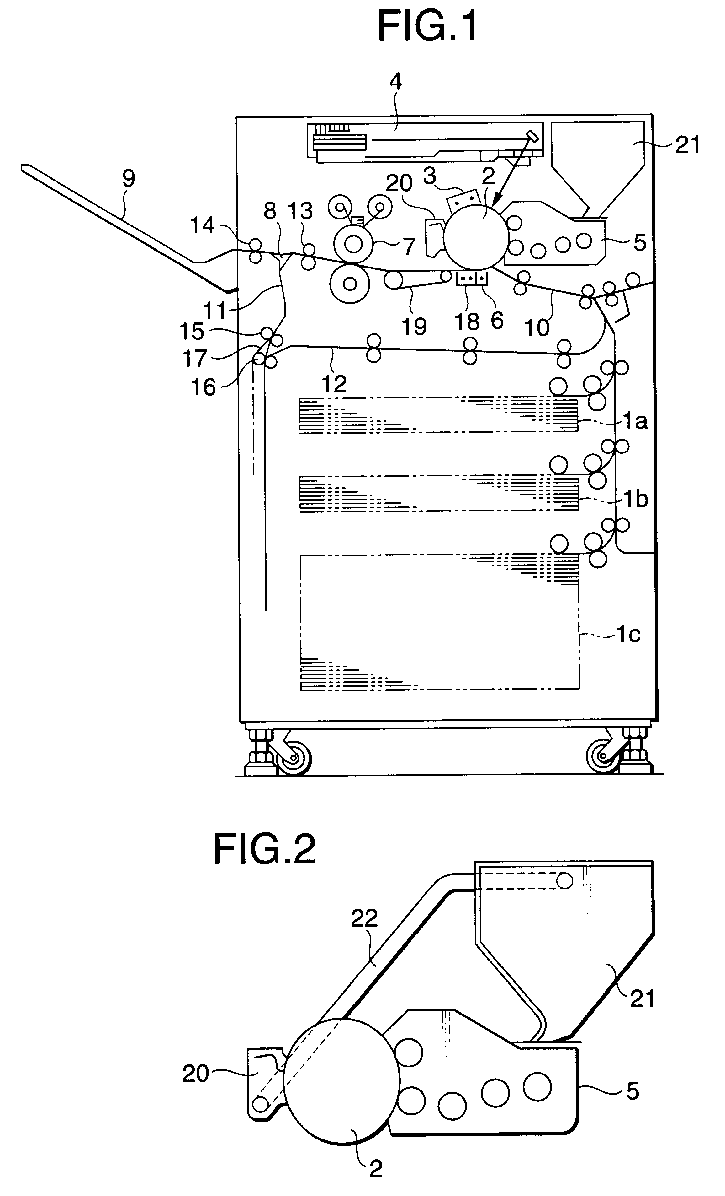 Imaging forming apparatus having a toner exhausting device