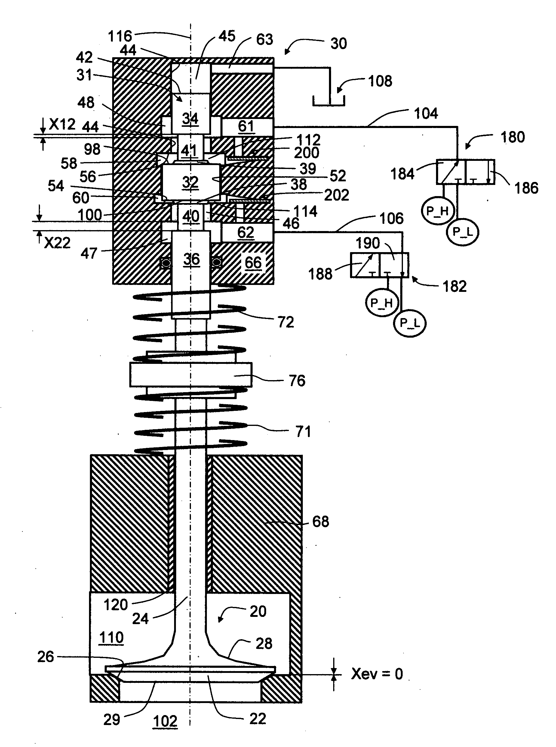 Variable valve actuator with latches at both ends