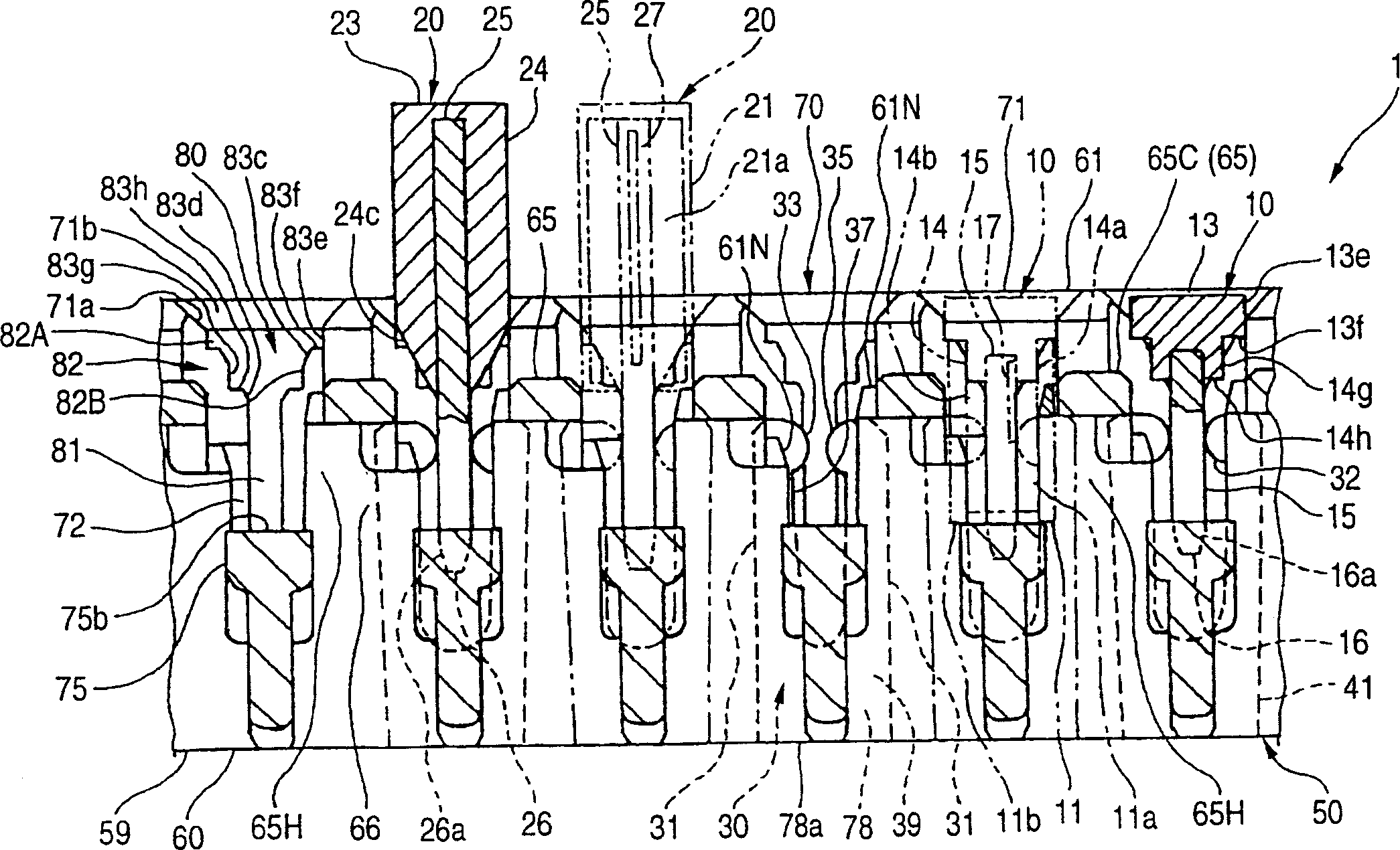 Fuse cavity structure and electric connection box