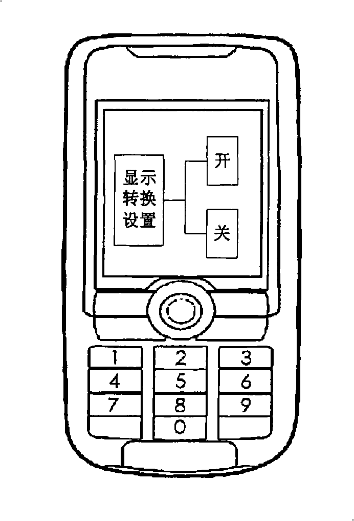 Display converting method and device for red-green blindness base on mobile phone with color screen