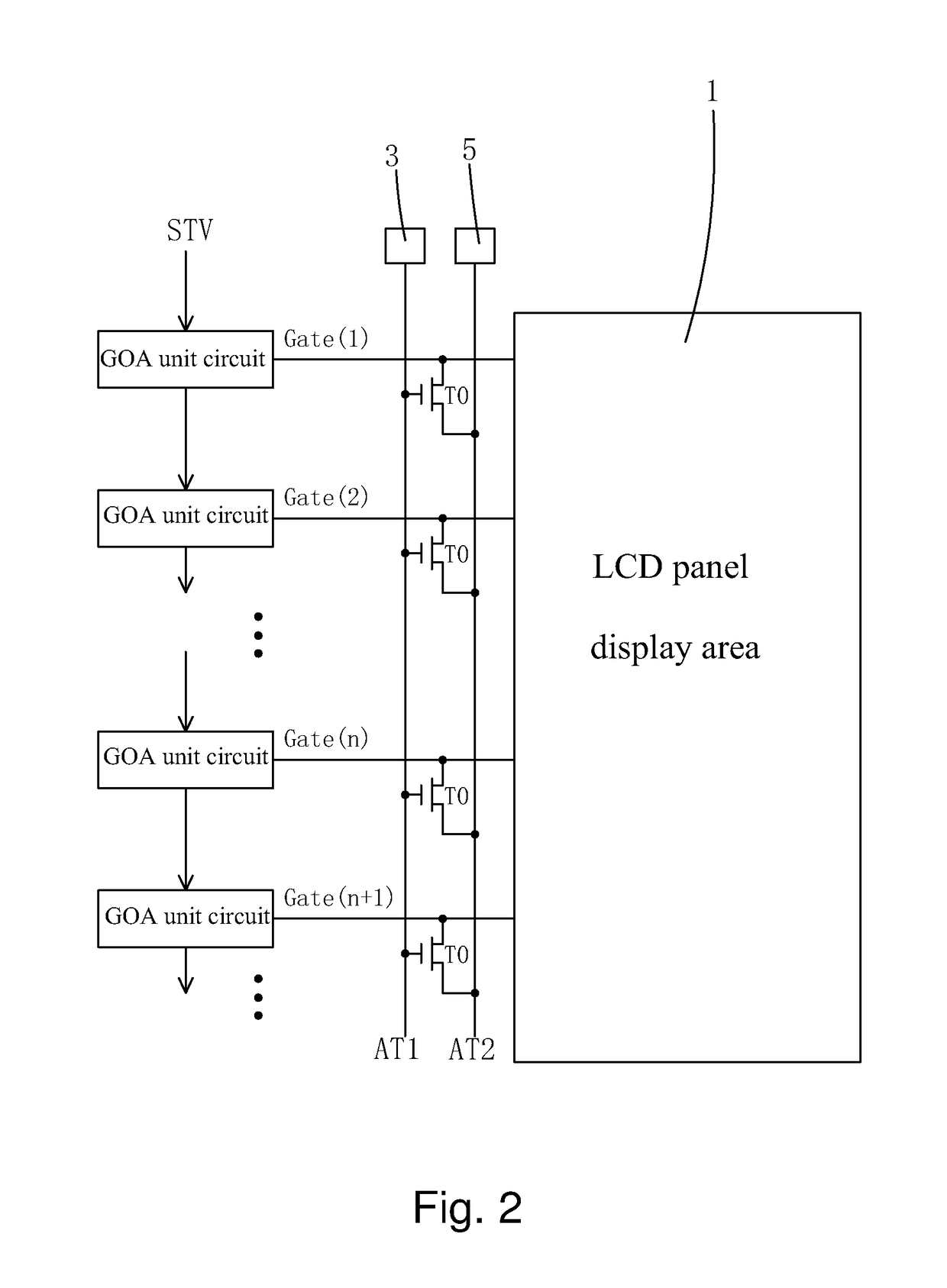 Common circuit for goa test and eliminating power-off residual images