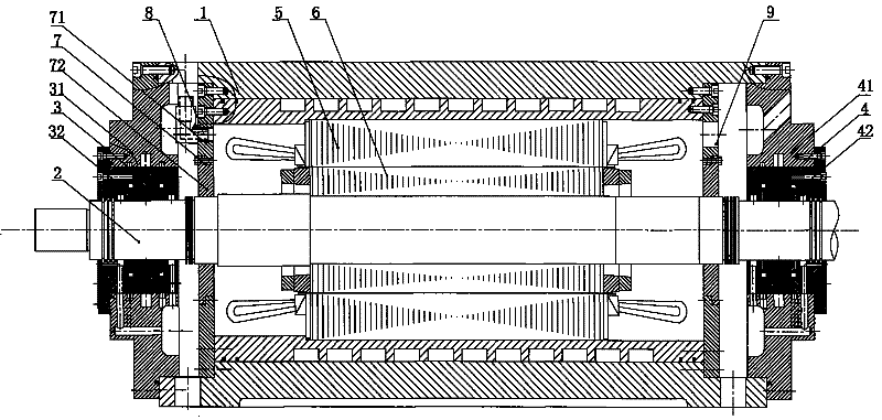 Tilting-pad bearing built-in motor