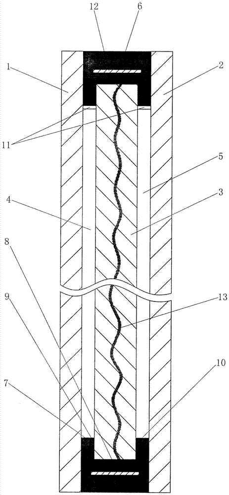 A three-layer hollow glass body and its manufacturing method