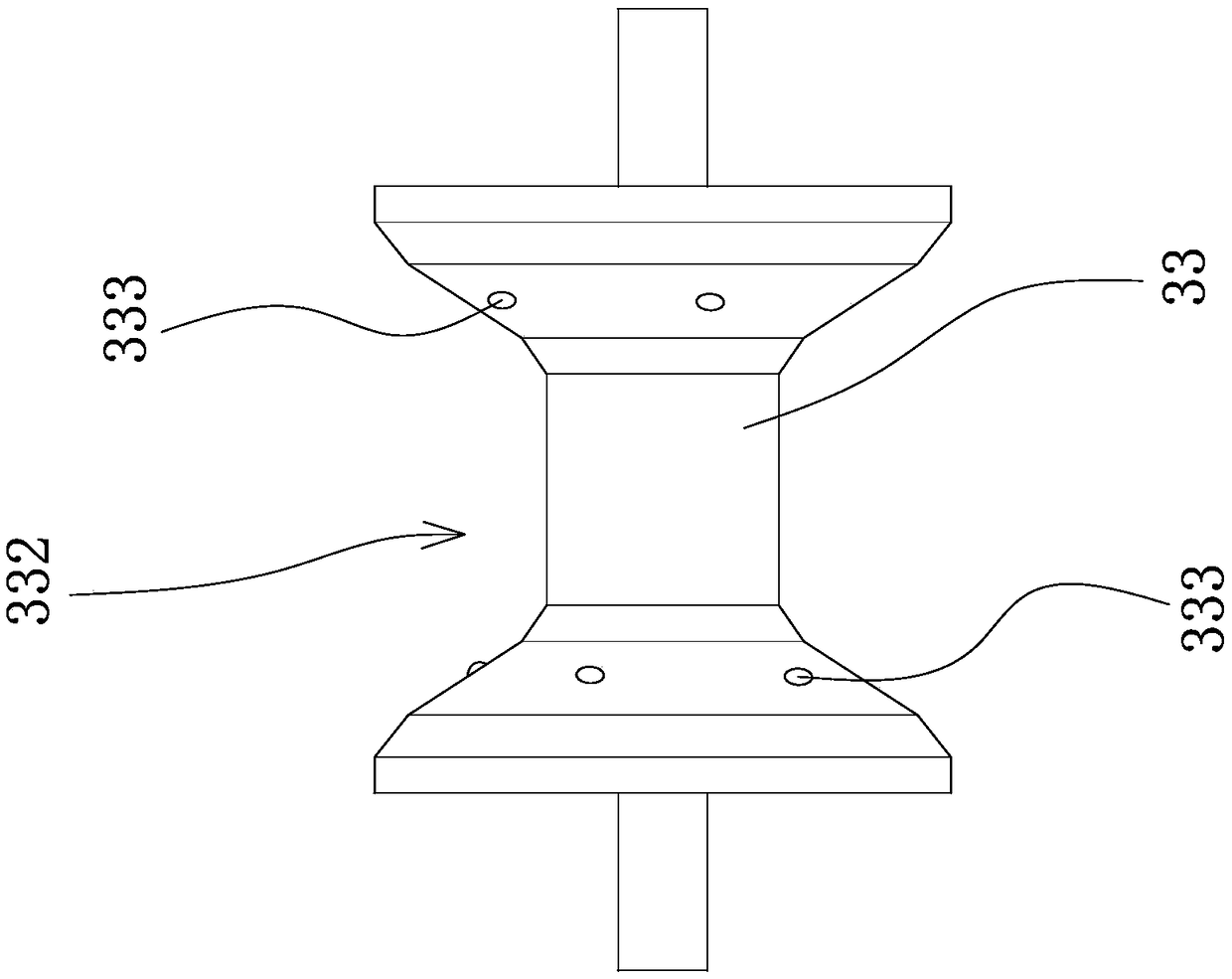 Vertical adjustment mechanism for serving channel in tennis ball serving machine