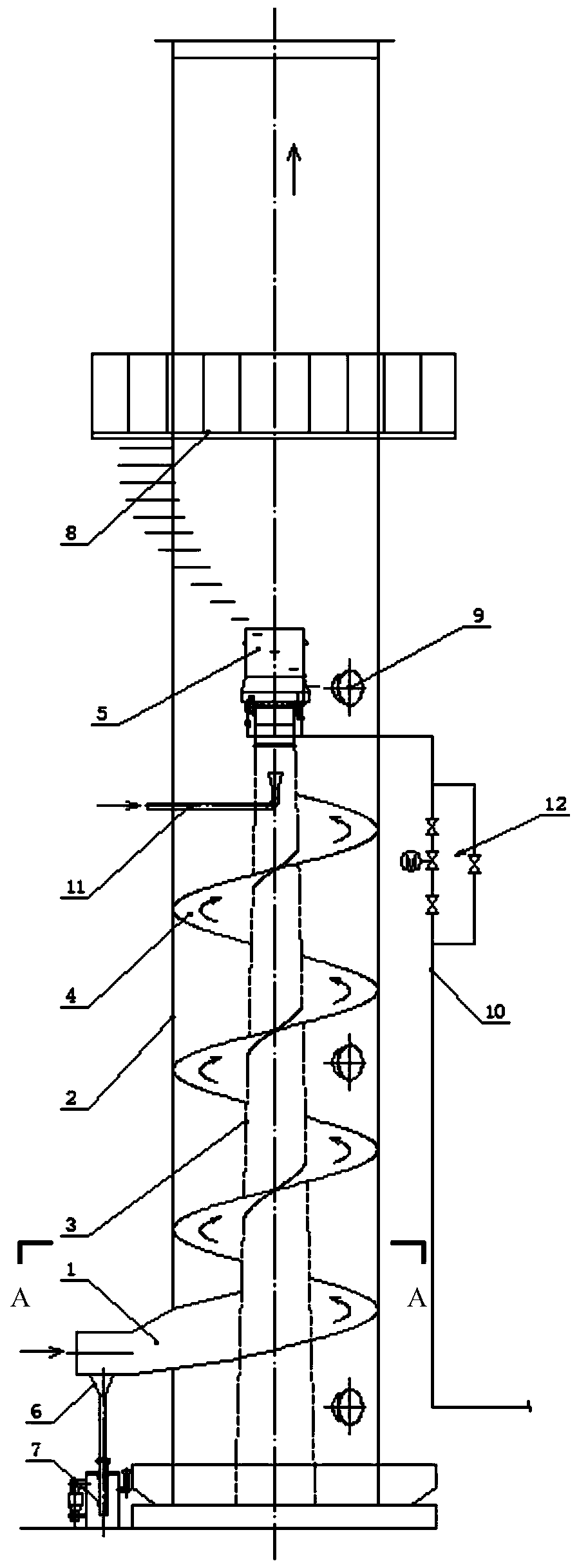 Exhaust funnel and exhaust method for wet dedusting purification