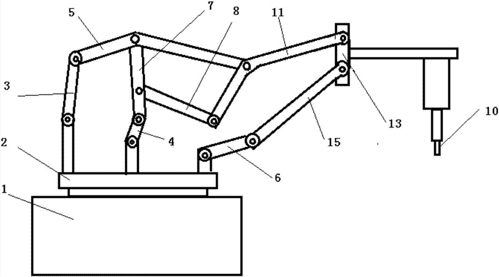 Spot-welding mechanical arm for multi-rod closed chain structure