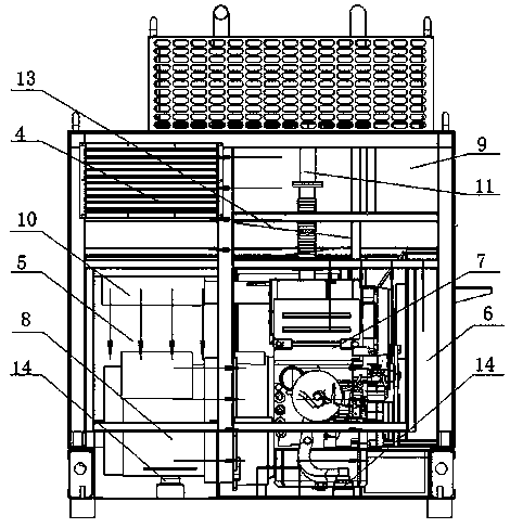 Two-unit shared chassis type silent diesel generator set