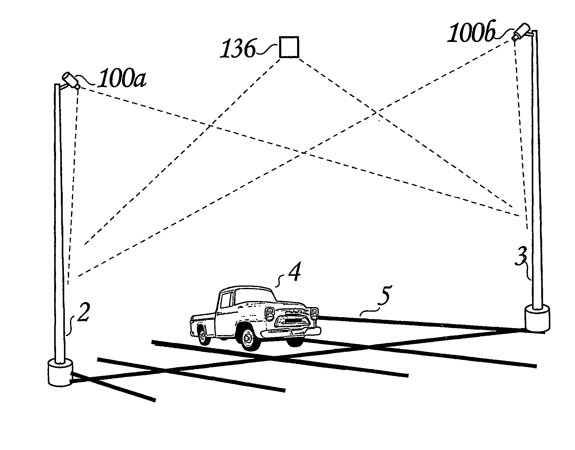 Apparatus and method for sensing the occupancy status of parking spaces in a parking lot