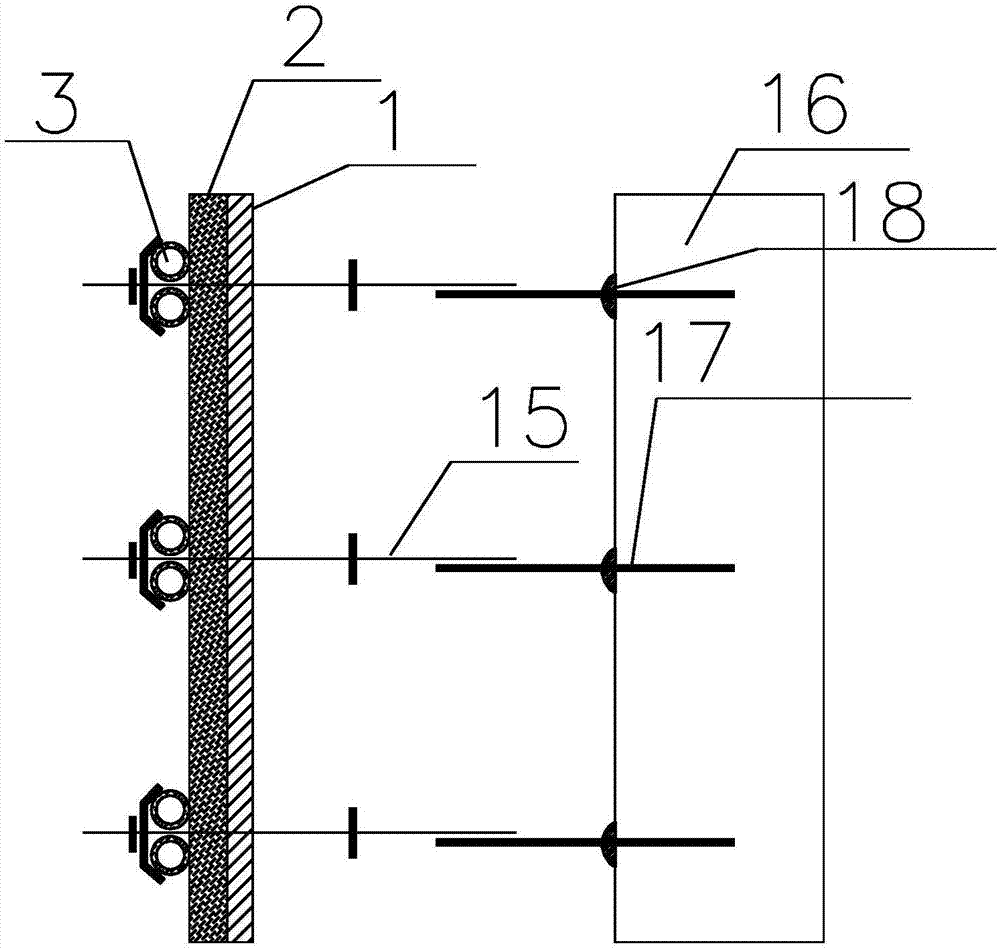Device and method for reinforcing formwork on single-side of retaining wall of basement