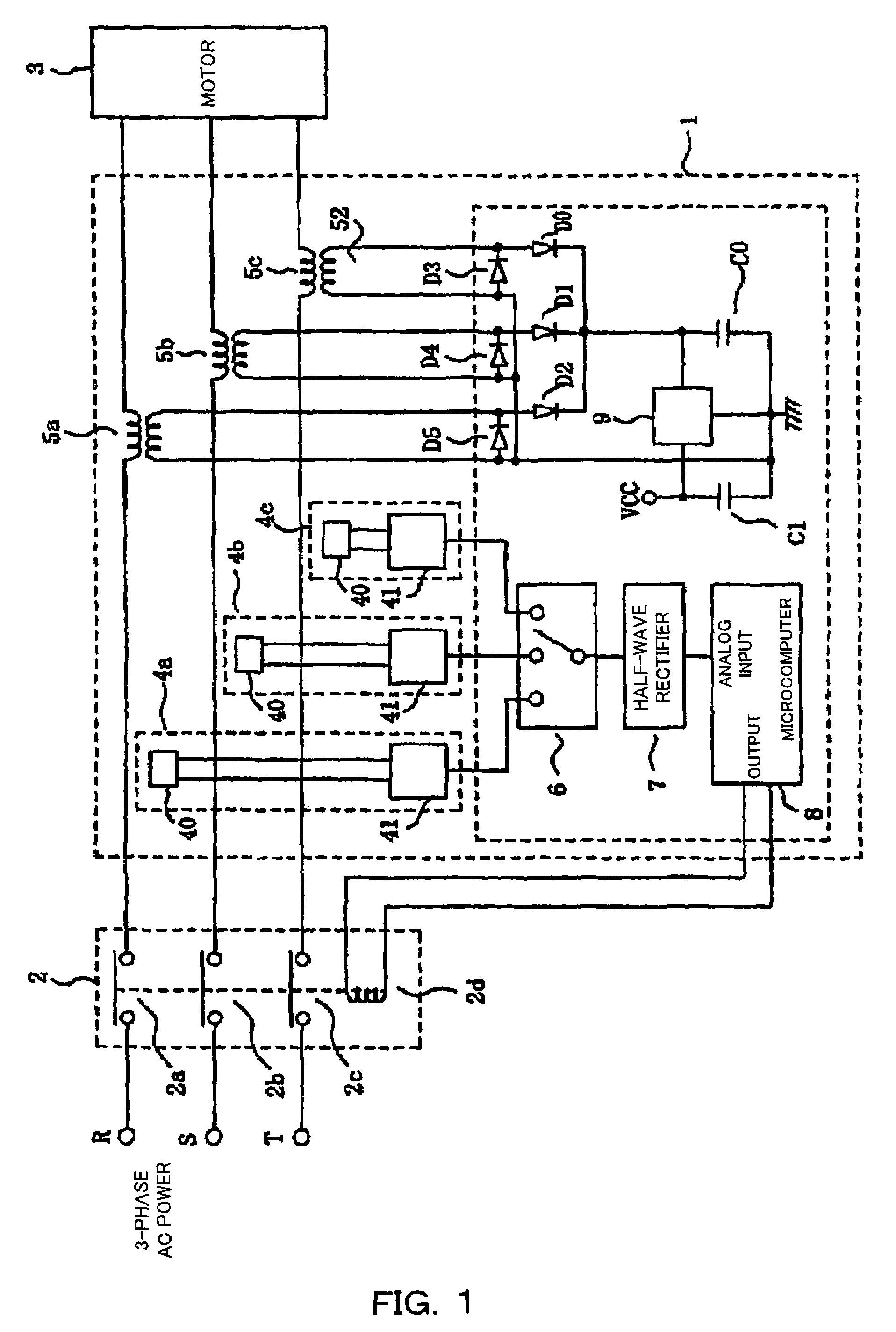 Overload current protection device using magnetic impedance element