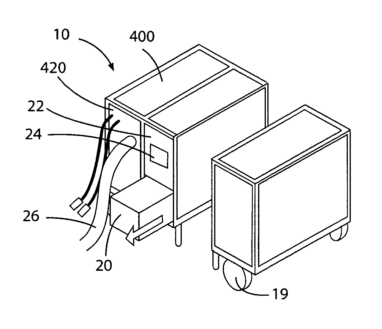 Adjustable air conditioning control system for a universal airplane ground support equipment cart