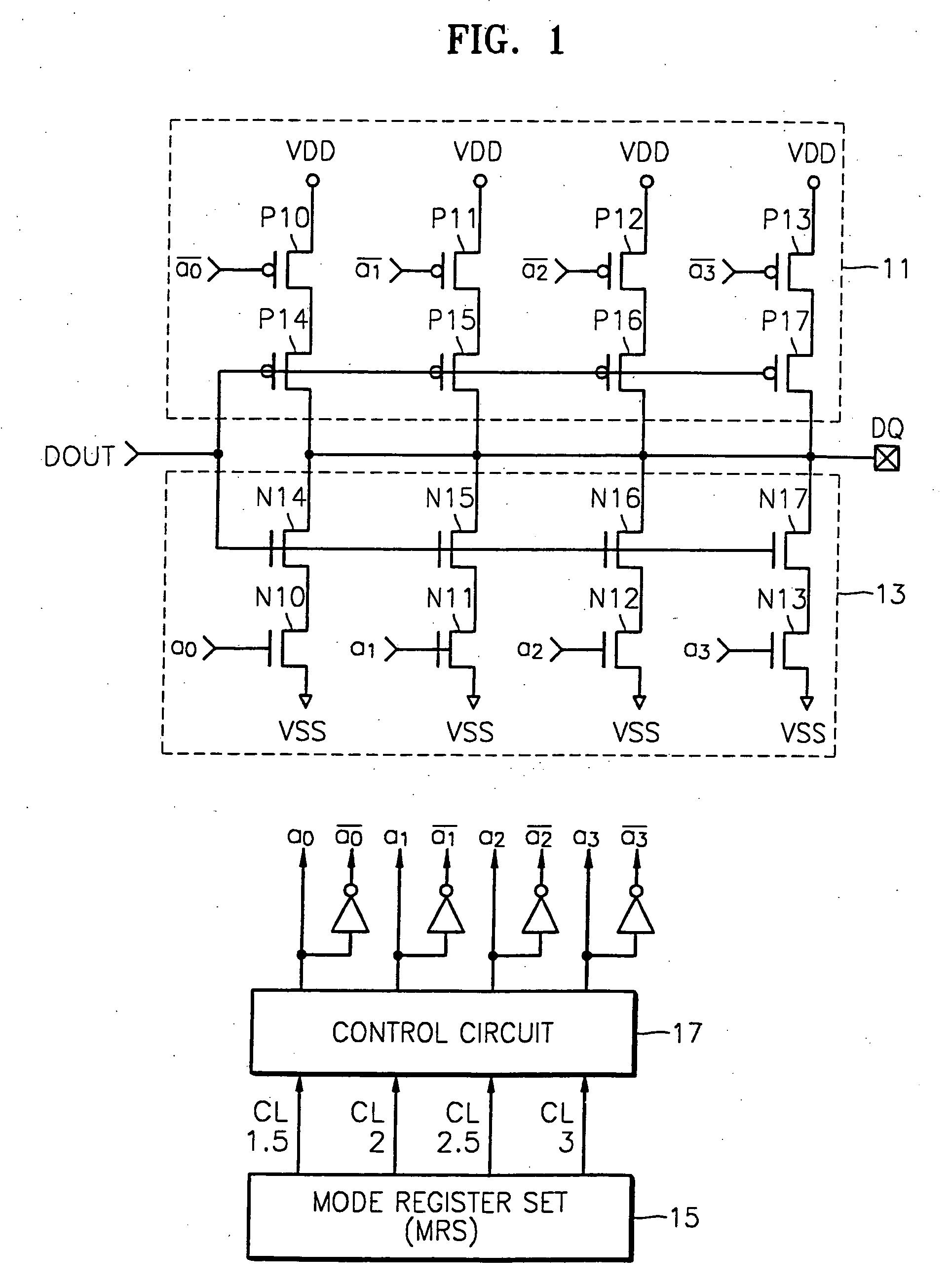 Output driver capable of controlling slew rate of output signal according to operating frequency information or CAS latency information