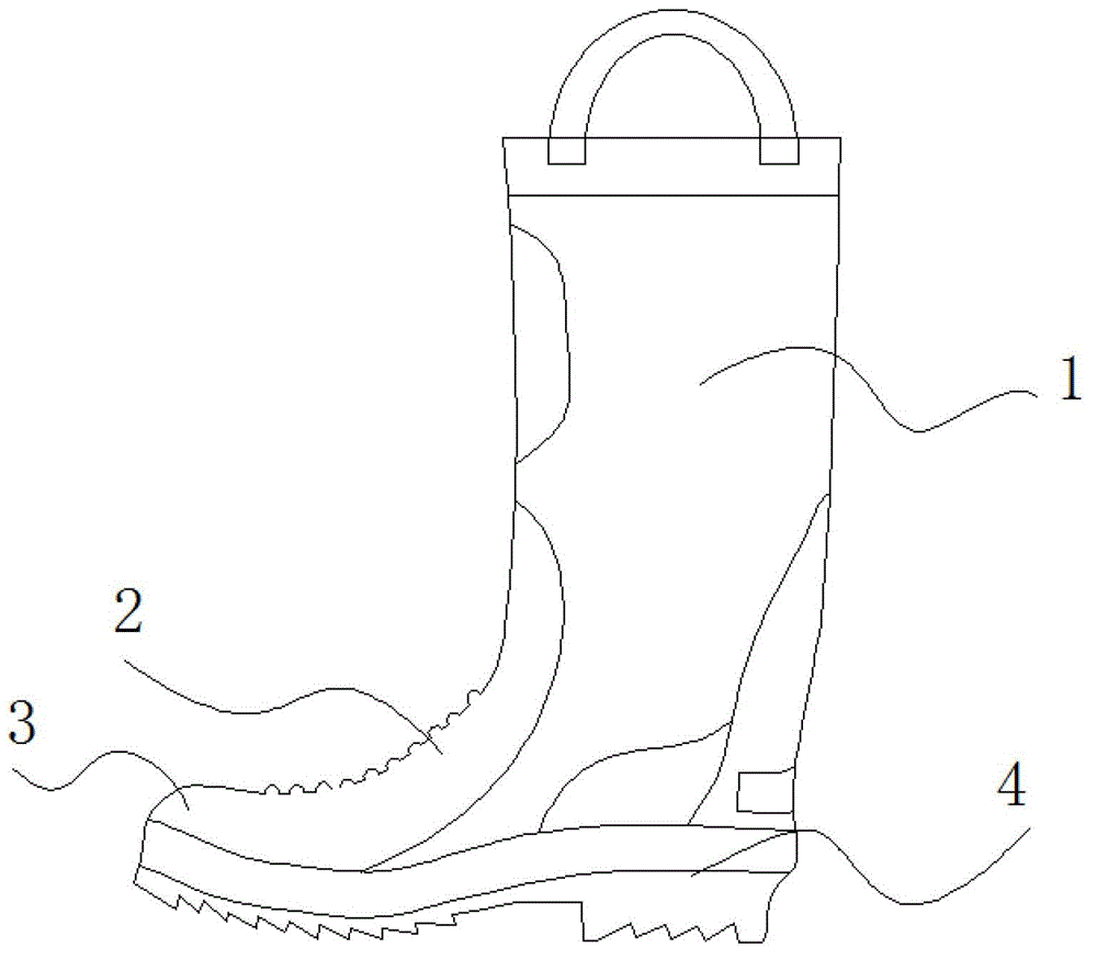 An elastic airbag ventilating anti-puncture labor protection boots