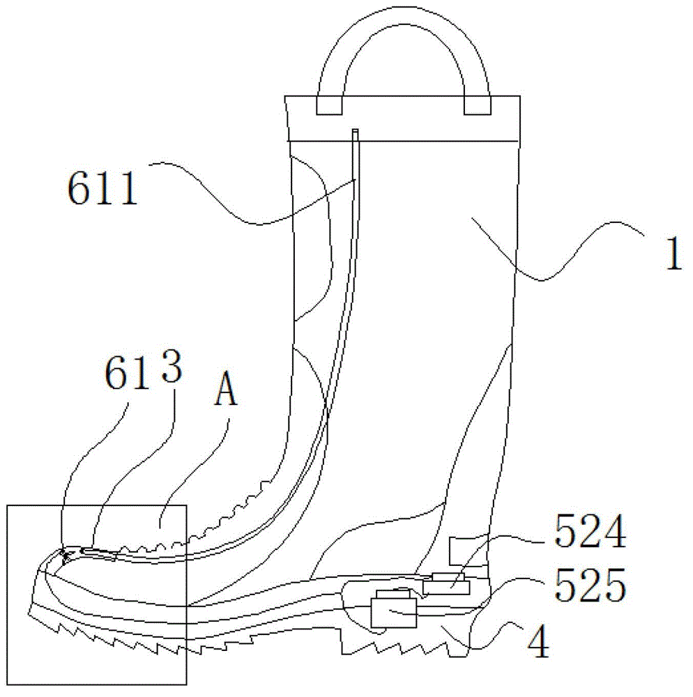 An elastic airbag ventilating anti-puncture labor protection boots