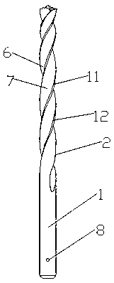 Grinding and milling drill with drill tip capable of breaking chips