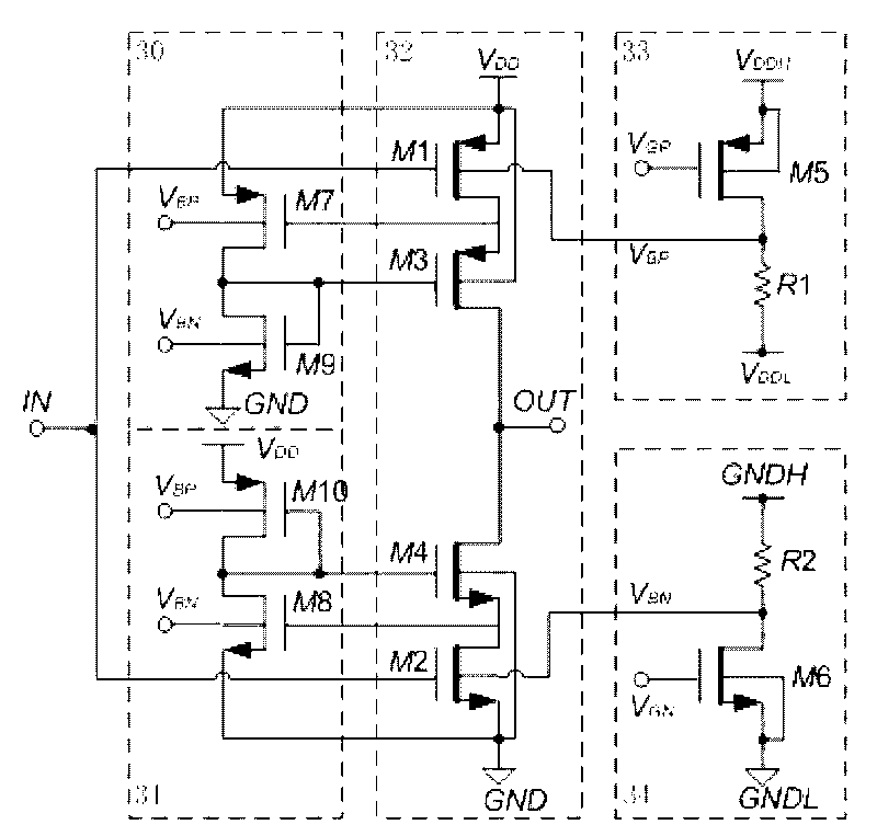 Gain bootstrap type C class reverser and application circuit thereof