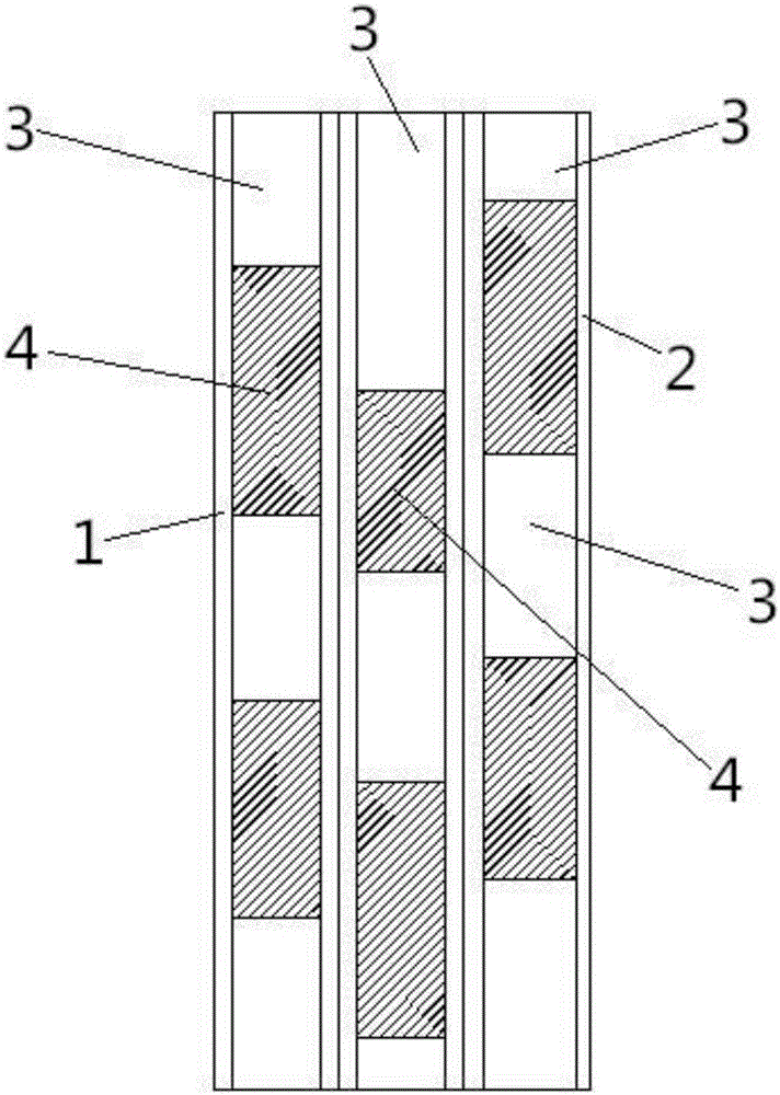 Door blank vertical base material and continuously-bonded door blank vertical base material