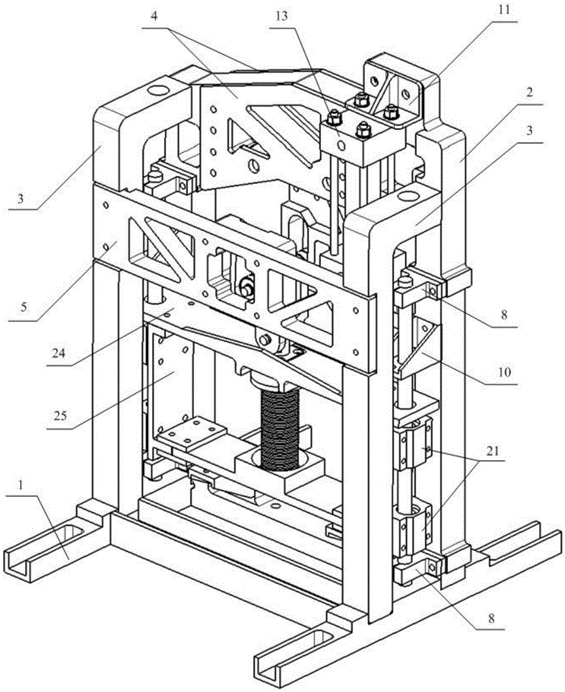 Vertical test device for reliability test of aircraft landing gear door up lock