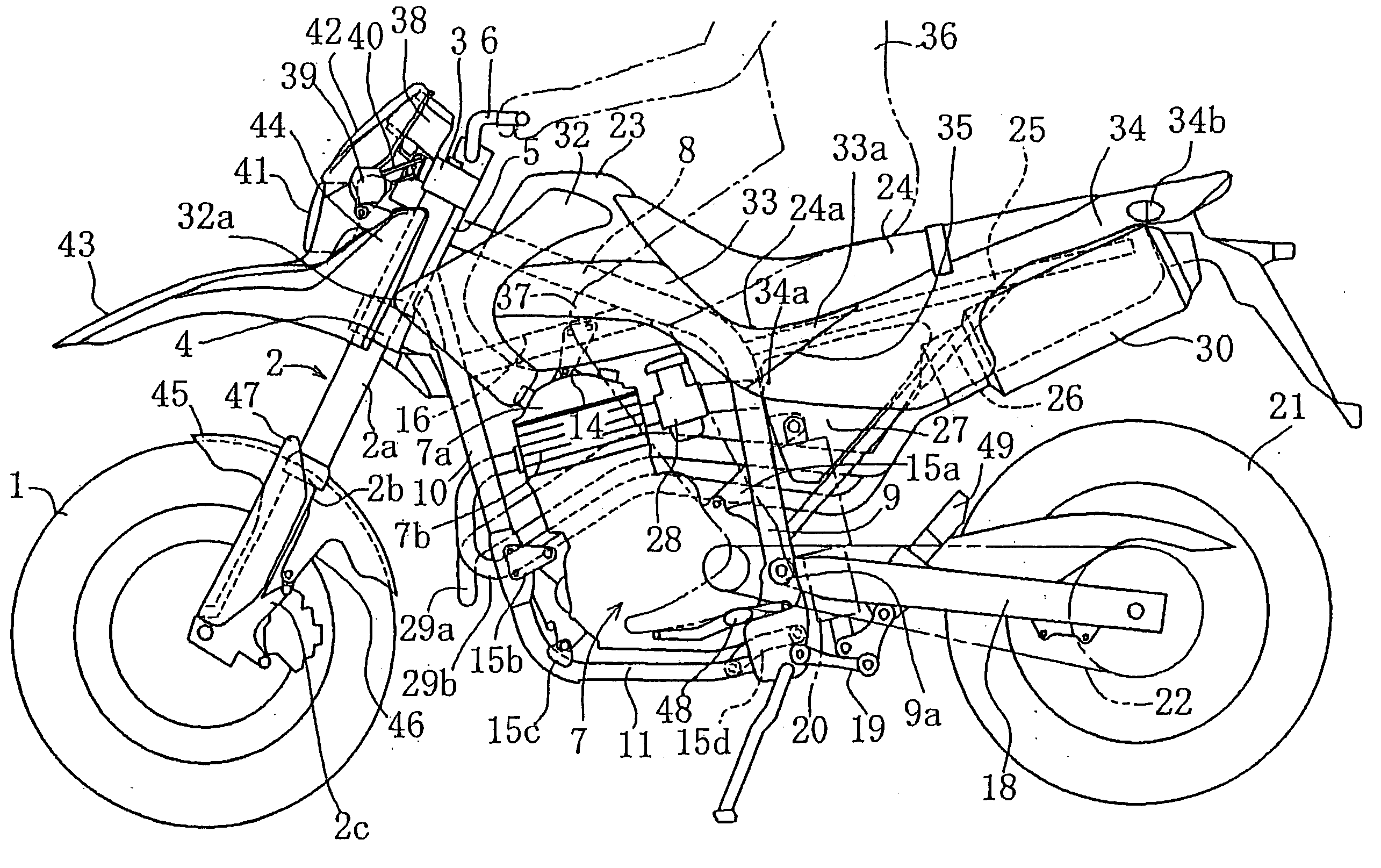 Fender structure for motorcycle