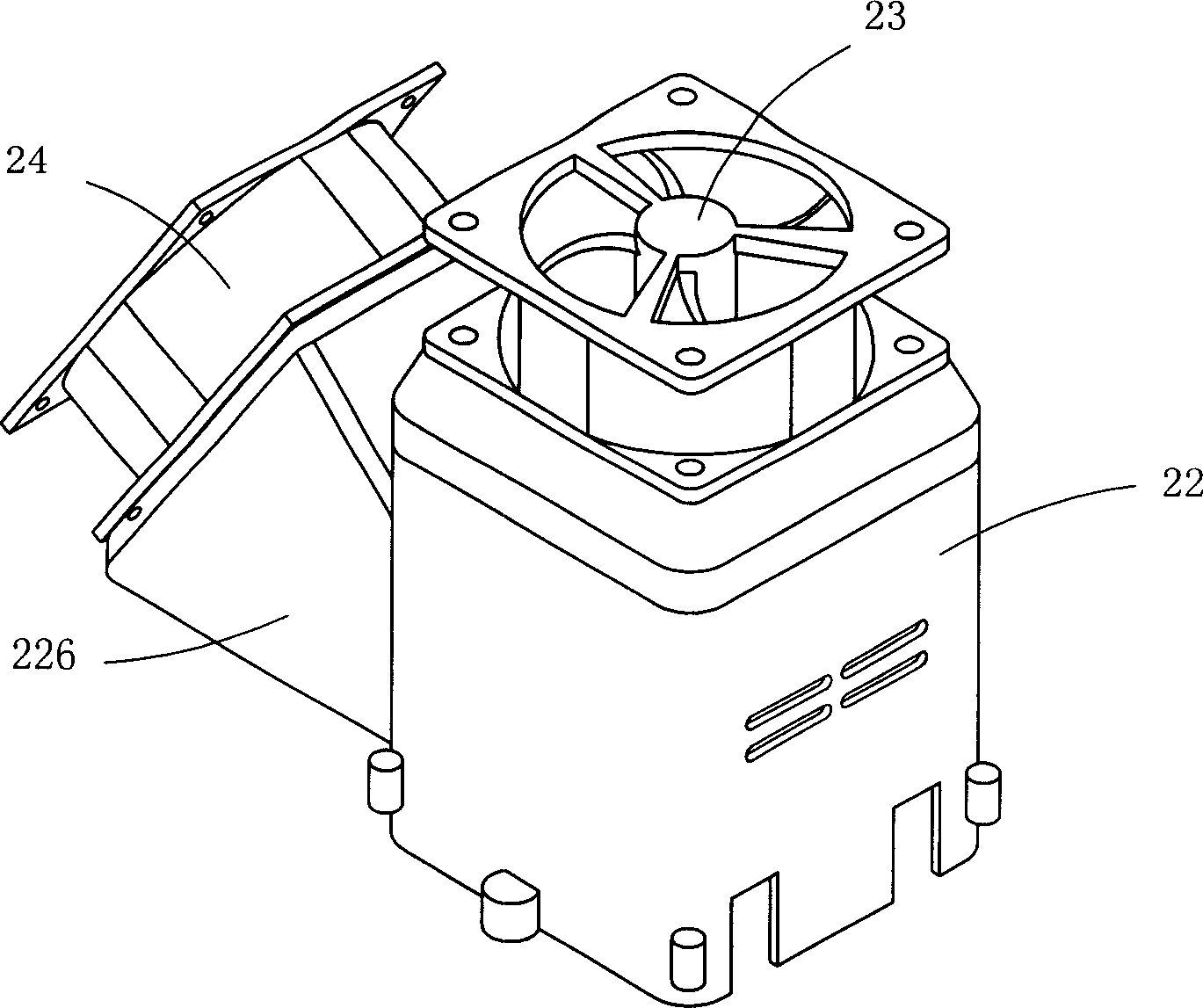 Chip-style radiating module and radiating method thereof