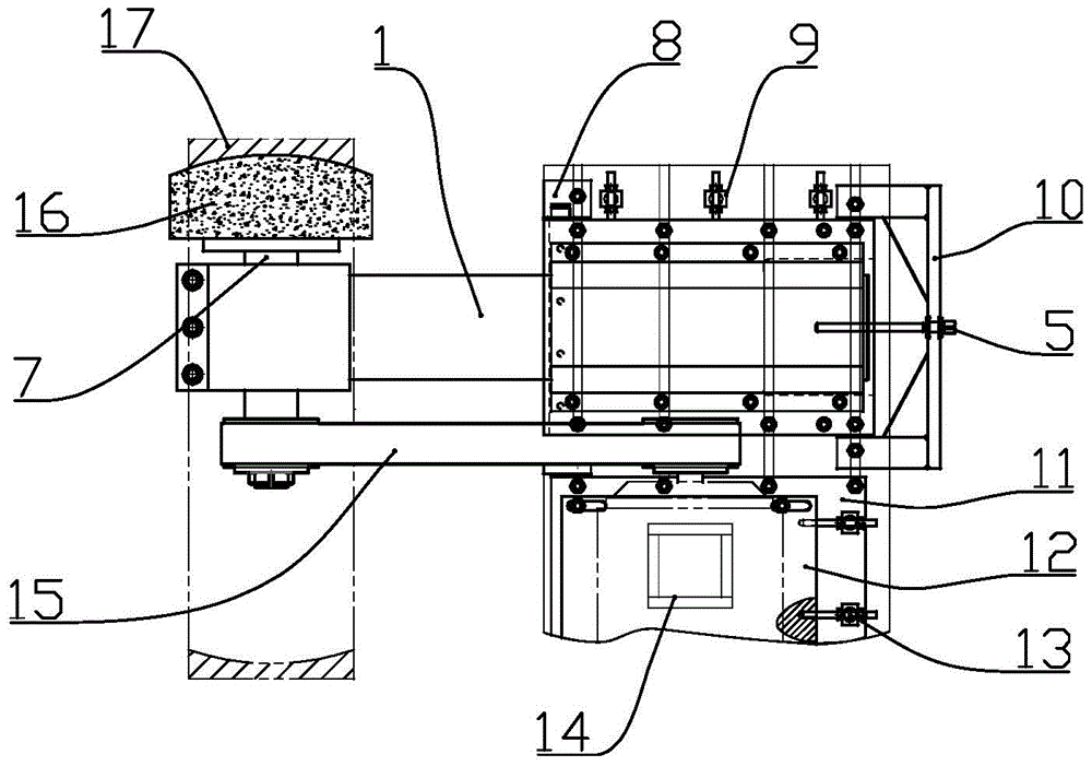 A wind power main shaft bearing outer ring roller grinding device