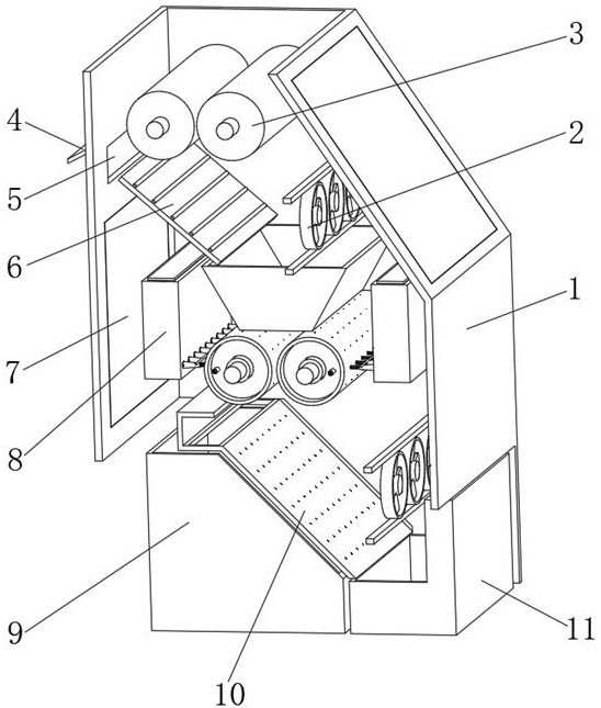 Rice processing polishing and screening device with bran powder removing mechanism