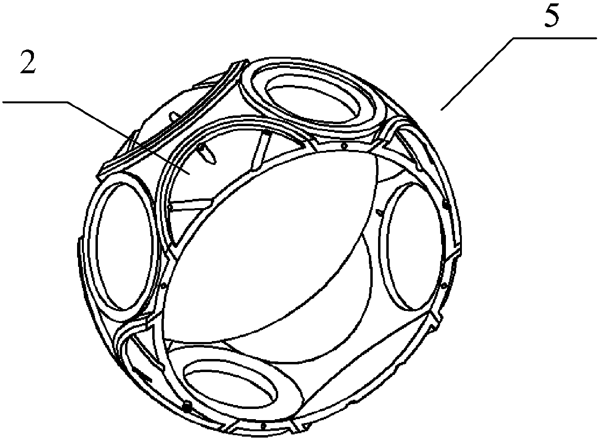 Combined type spherical frame for inertial stabilization platform