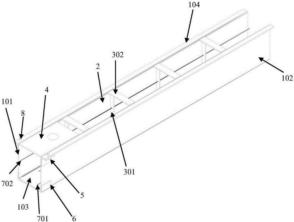 Self-positioning internally-installed steel bar U-shaped composite beam