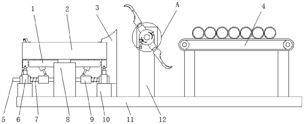 A palletizer for stacking steel pipes