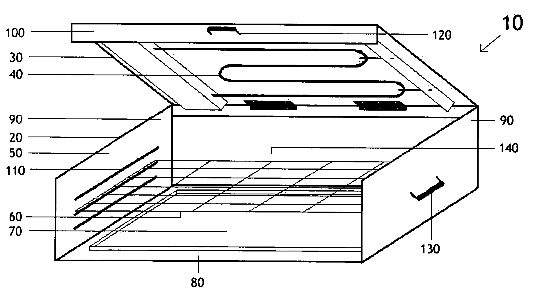 Cooking appliance with stationary grate and moveable heat source