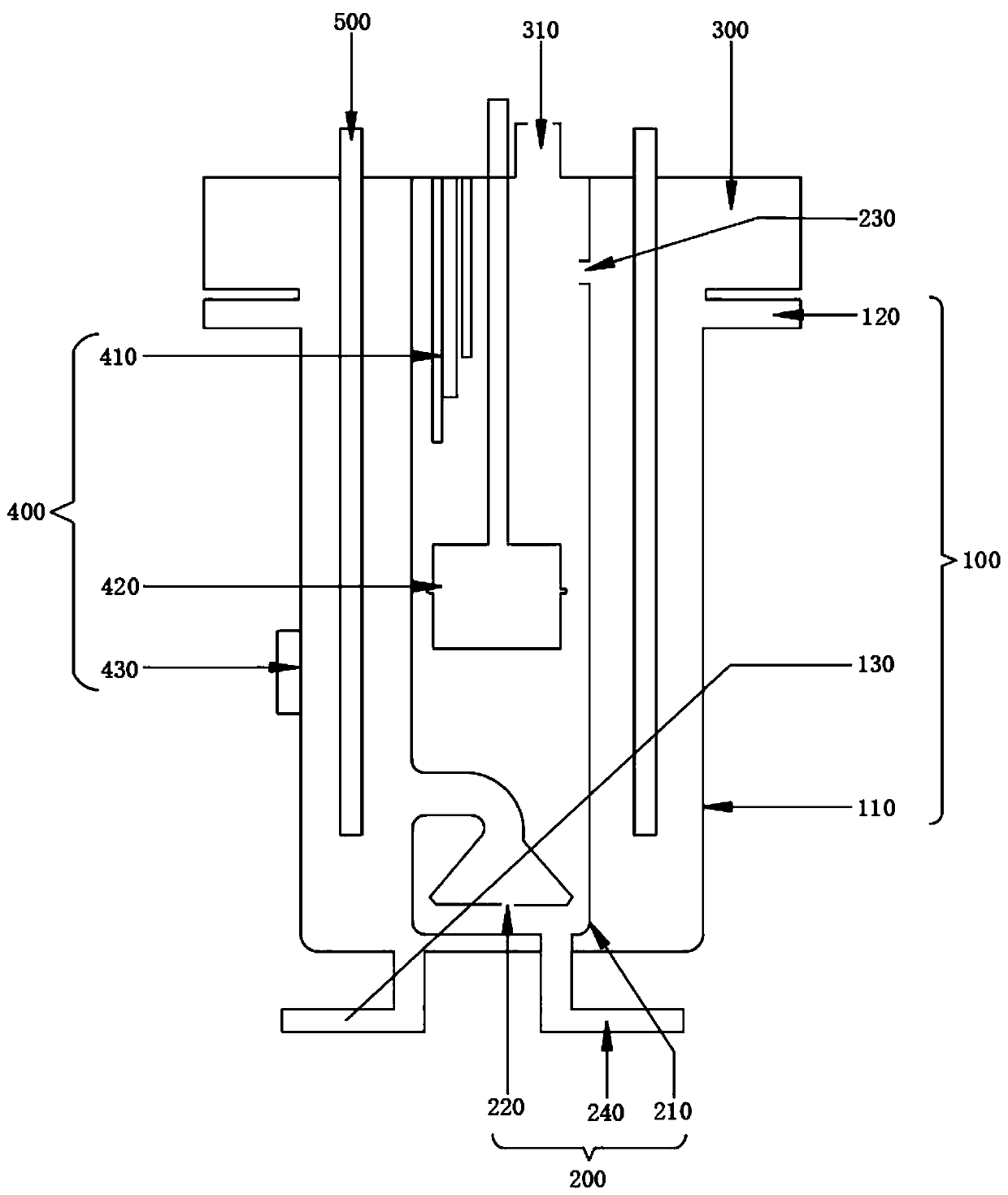 Steam generating device for azotometer
