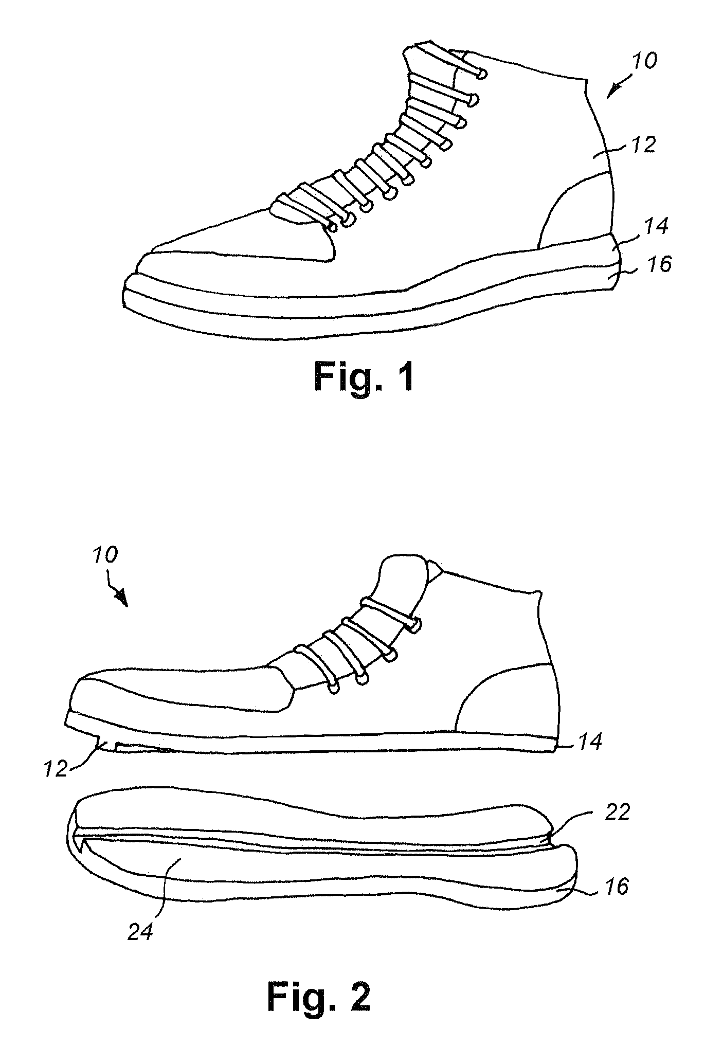 Releasable athletic shoe sole