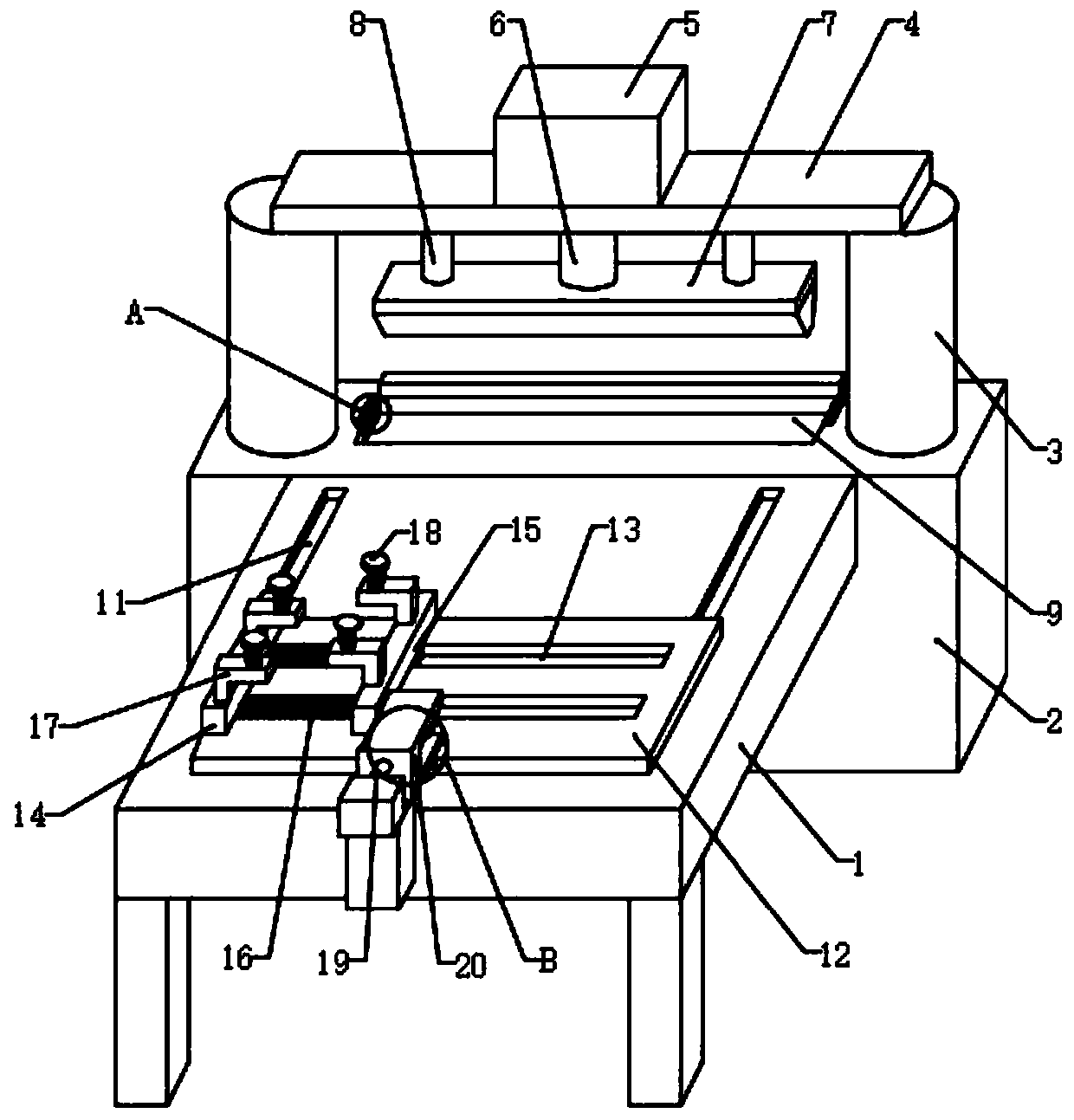 A multi-point fixing device for a thick metal plate bending machine