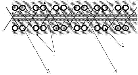Dipped canvas fabric structure in three-dimensional structure for heavy-duty conveyor belt and production process thereof